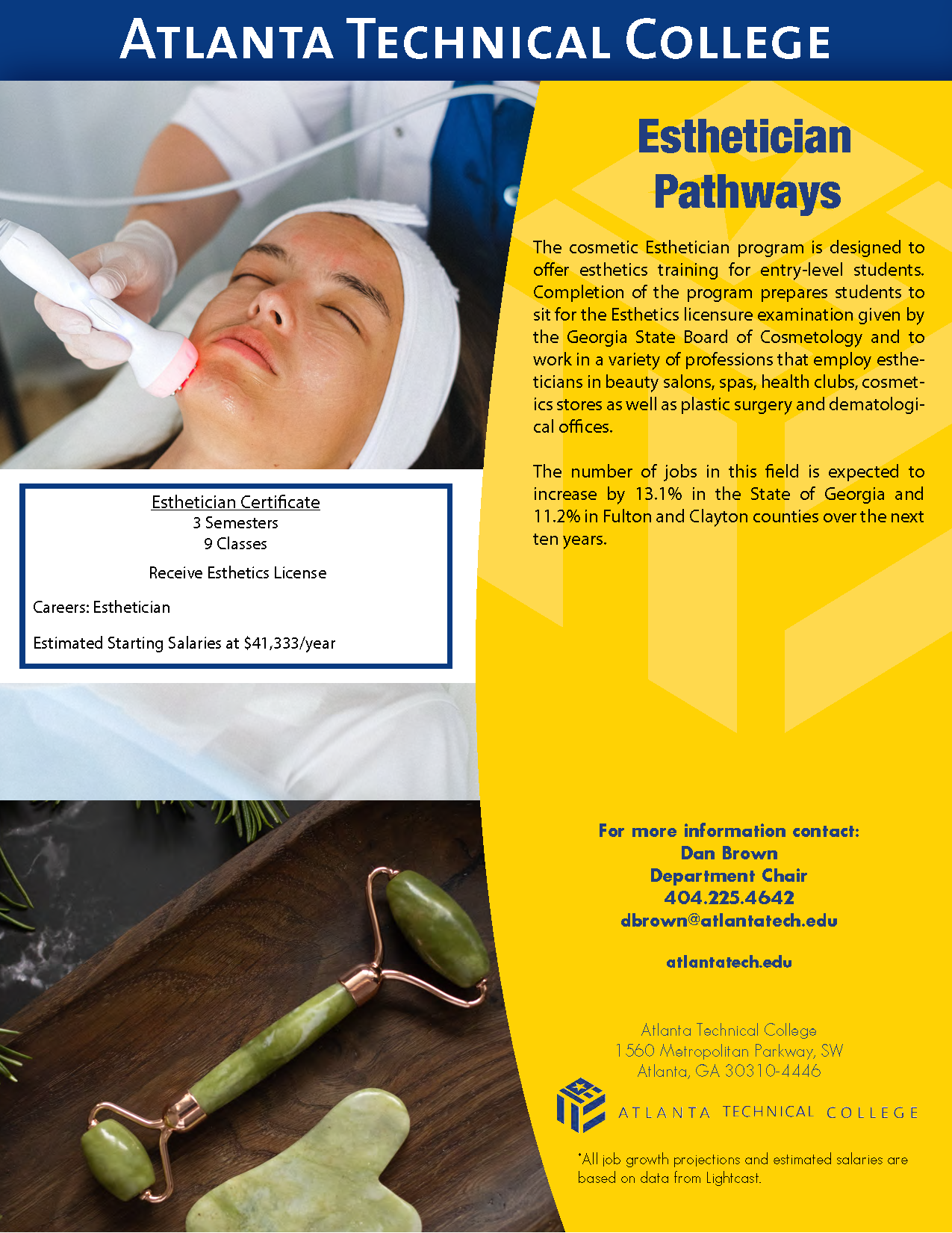 Esthetician Program Card