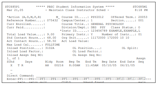 Assigning a Faculty Member to a Class