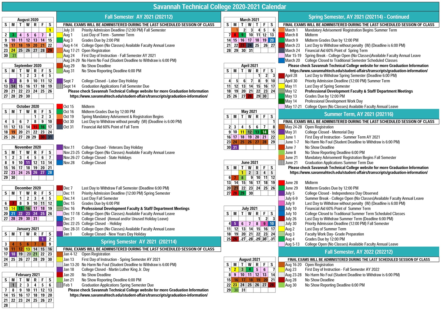 2021-2022 Academic Calendar